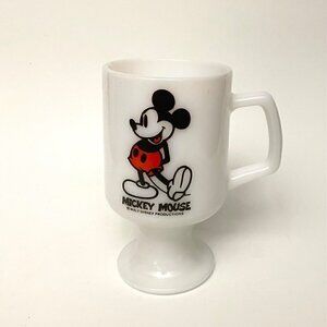 Vintage Walt Disney Mickey Milk Glass Mug